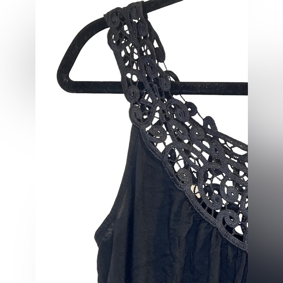 Sale Rickis Women’s Tank Top S Black Embroidered Lace Neckline - Picture 6 of 13